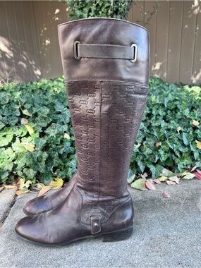 Vintage Etienne Aigner Brown Leather Pull On Tall Riding Boots Women’s US 10 M